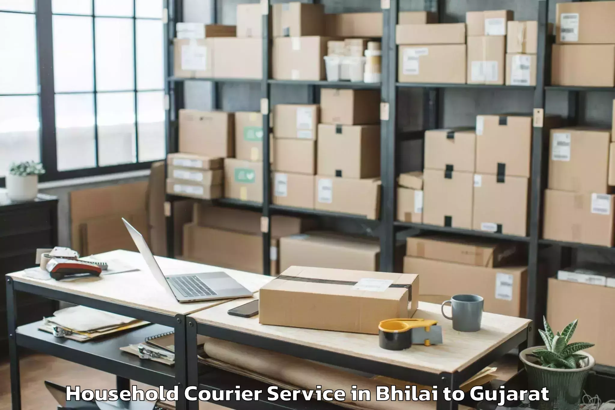 Quality Bhilai to Kalavad Household Courier